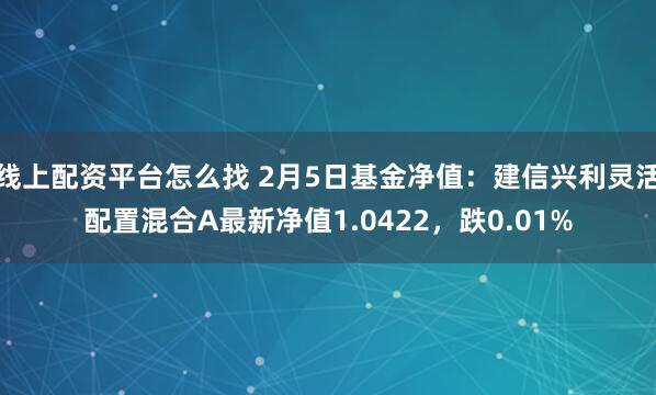 线上配资平台怎么找 2月5日基金净值：建信兴利灵活配置混合A最新净值1.0422，跌0.01%